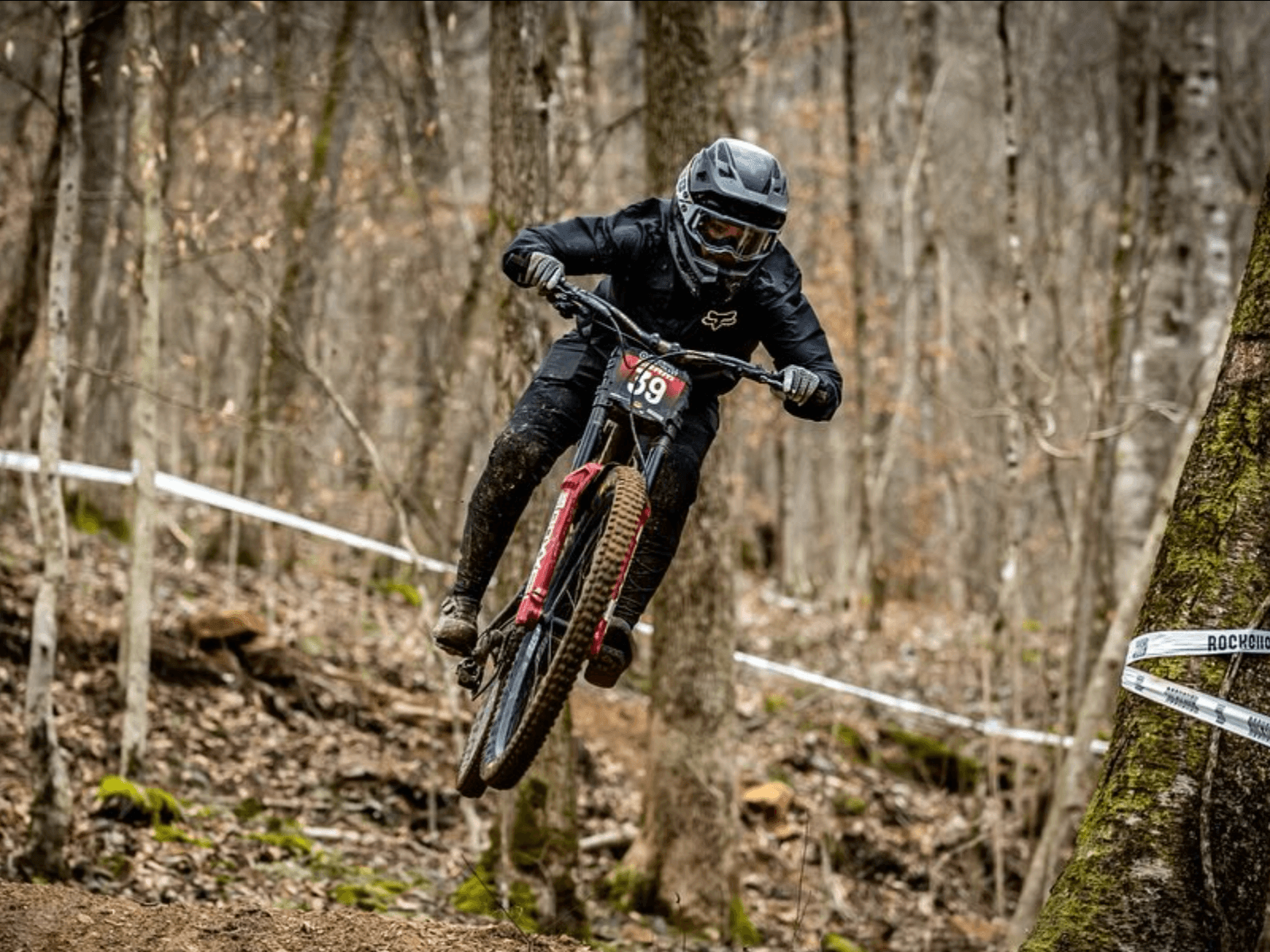 Erin Golwyn racing mountain bike at Windrock